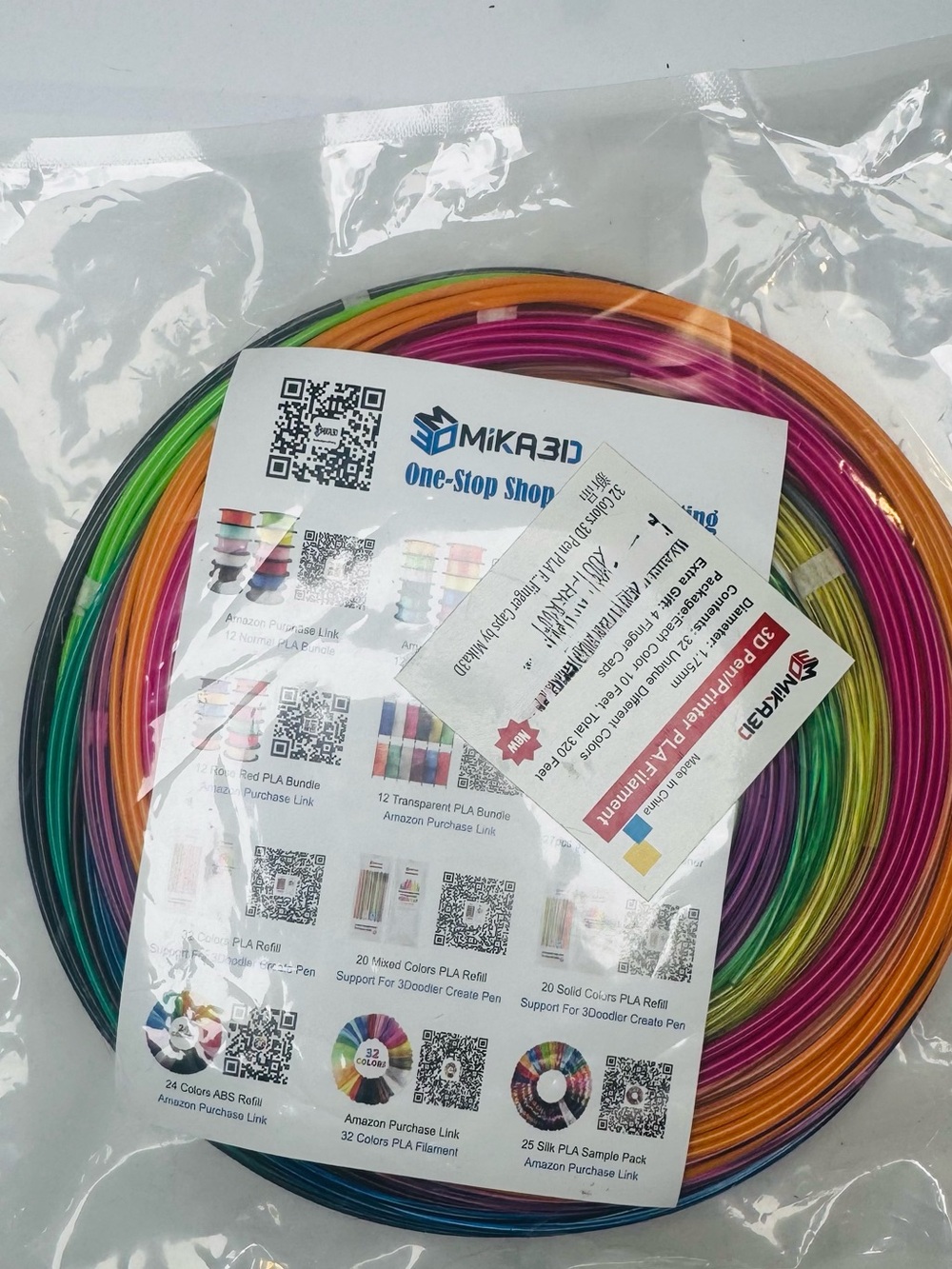 MIKA3D Rainbow PLA Filament Bundle - Multicolor